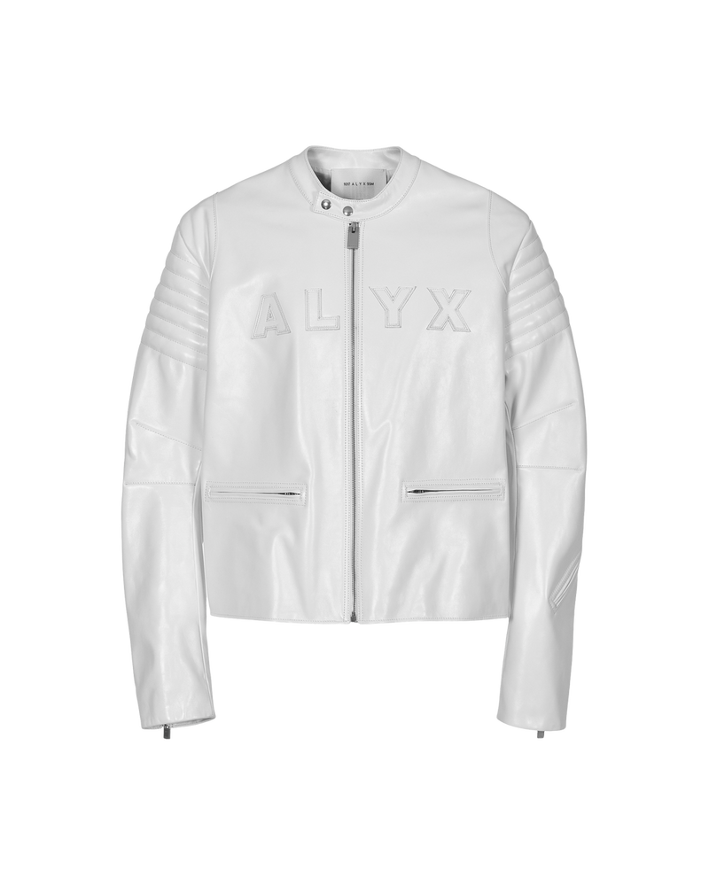 Leather Moto Jacket - White